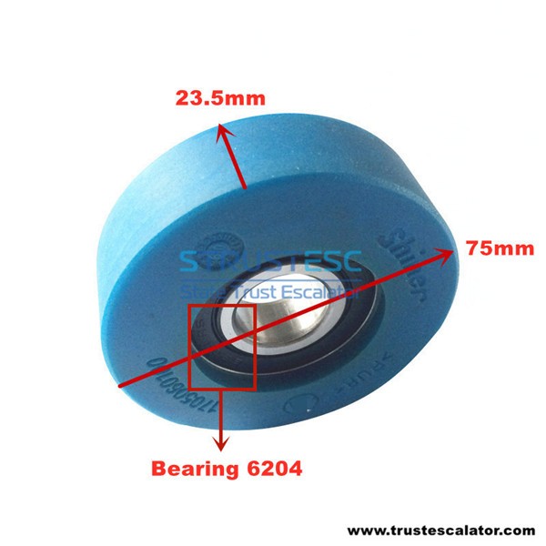 1705060100 Escalator Step Chain Roller Use for Thyssenkrupp 75x23.5x6204 