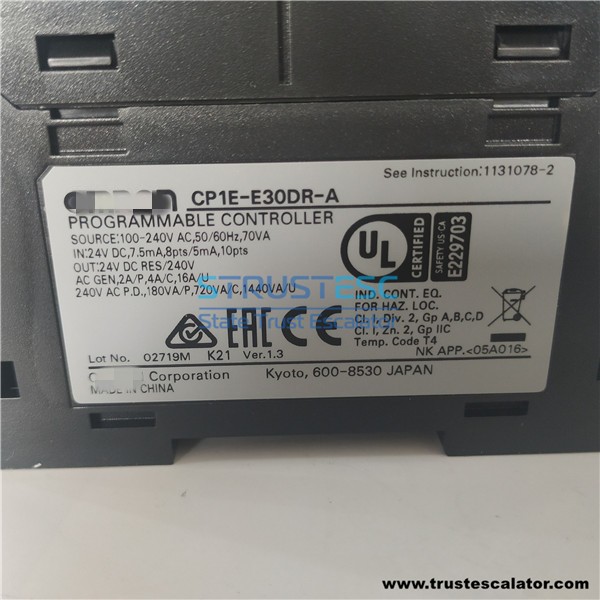 CP1E-E30DR-A OMRON Controller YFD160M-6 8KW 50HZ 380V Use for Otis Escalator