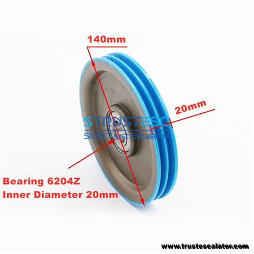 Elevator Rope Roller Double Grooves Size 140x20x6204 Use for Otis