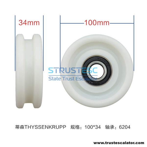 Escalator Roller Use for Thyssenkrupp OD100mm W34mm 6204-2RS