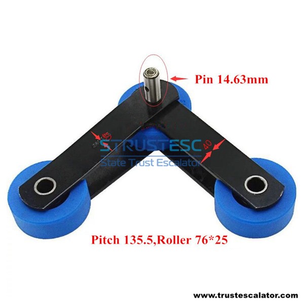 Escalator Step Chain P135.5 Roller 76x25 Use for Mitsubishi K Type