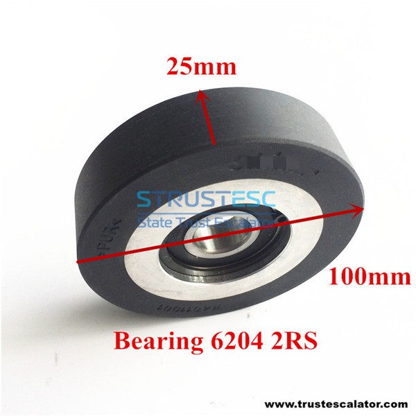 F4011001 Escalator Step Roller Use for SJEC 100*25mm Bearing 6204