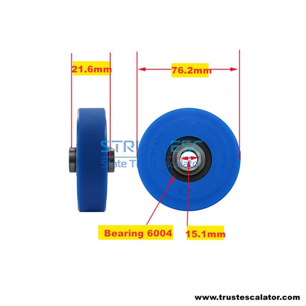G0290AJ9 Escalator Step Roller OD76.2mm W21.6mm ID15mm Use for Otis
