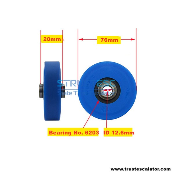 GO290AJ11 Escalator Step Chain Roller 76*22*6203 ID12.6mm Use for Otis