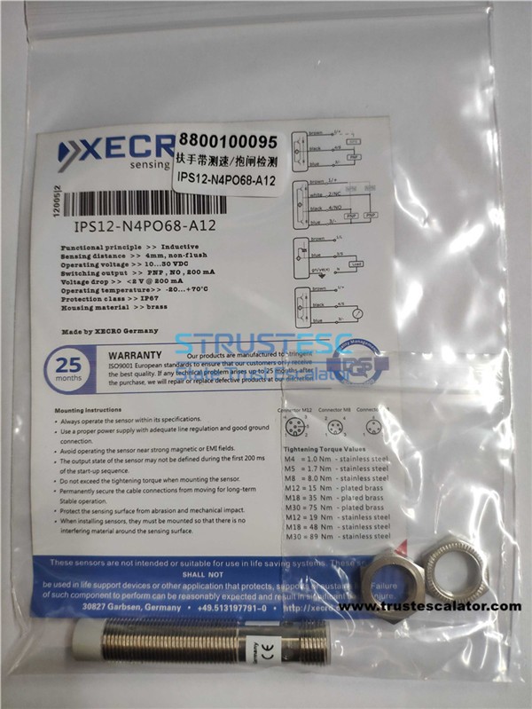IPS12-N4PO68-A12 8800100095 Escalator Handrail Speed Sensor Use for Thyssenkrupp