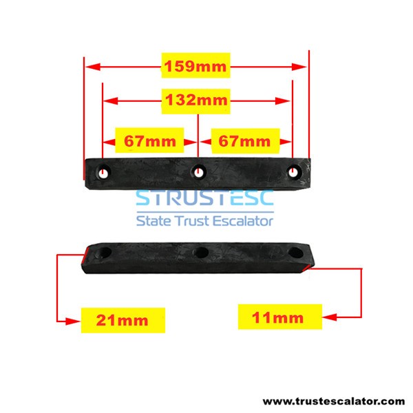 Nylon Escalator Guide Black 160x20x10 Use for Otis