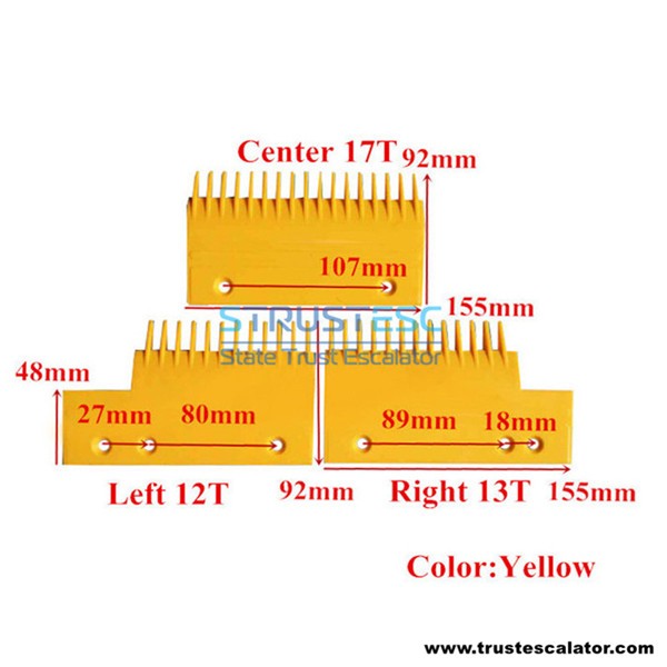 S655B6 S655B009H02 Plastic Comb Use for Hyundai Escalator Yellow Color