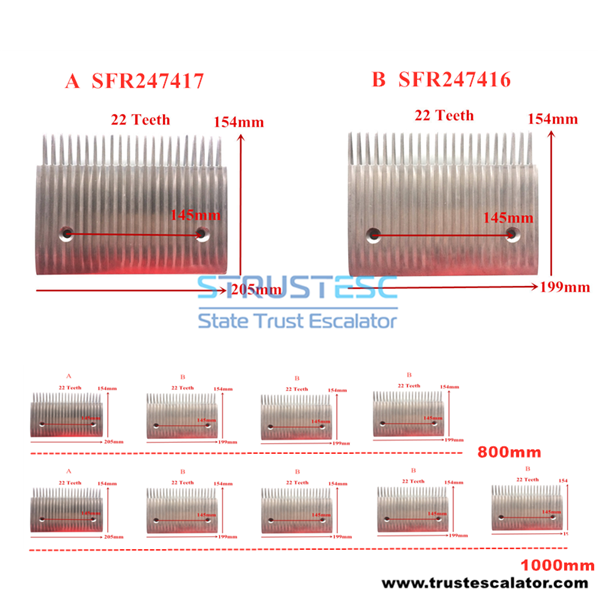 SFR247416 SFR247417 DAW-A305004N Escalator Comb Use for 9500  