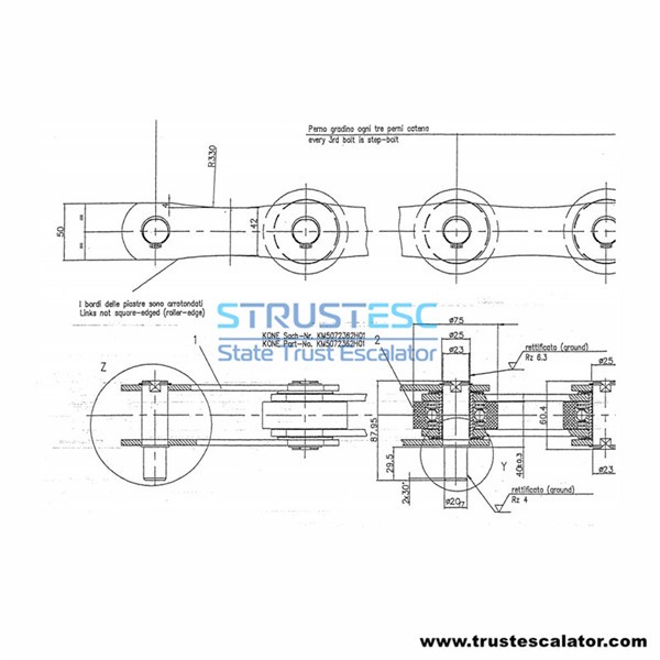 Step Chain 23KV-SF-W 2ST,4000LG/5071468D10 Use for Kone Escalator 
