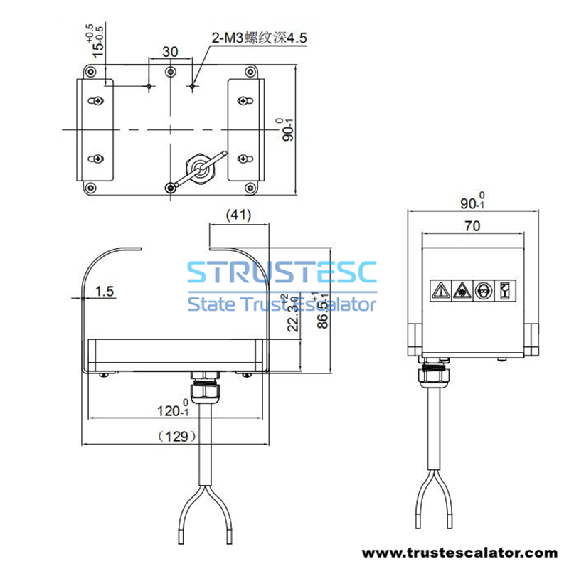UV LED Sterilization Lamp for Escalator Handrail 