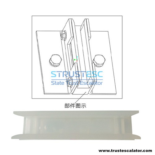 XAA280S1/XAA380S2 Lift Guide Shoe Insert Length 120mm Groove Width 10/16mm
